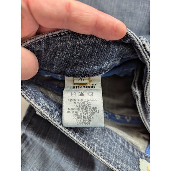 Antik Denim Jeans Womens 26 Western Southwest Classic Blue Boho Hippie Straight - Picture 5 of 6